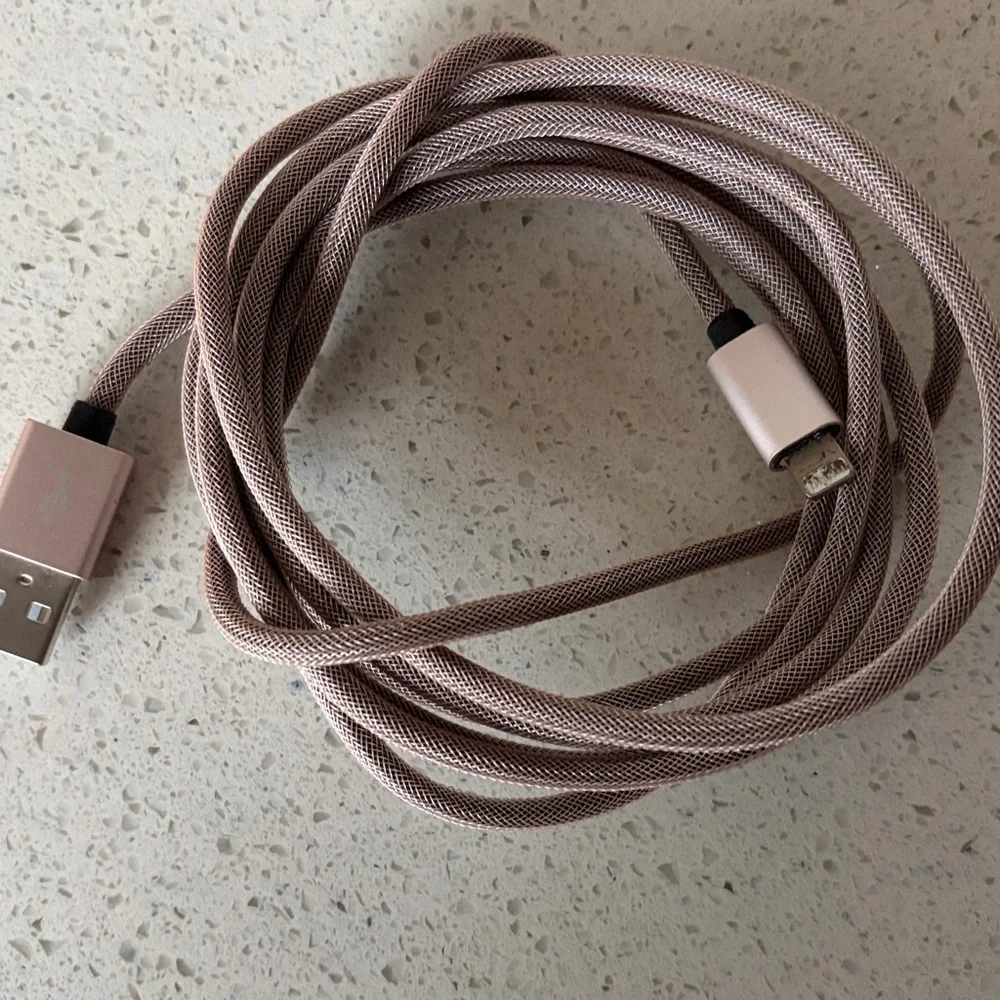 Universal Rose Gold USB Charging Cable for Cell Phones 6’